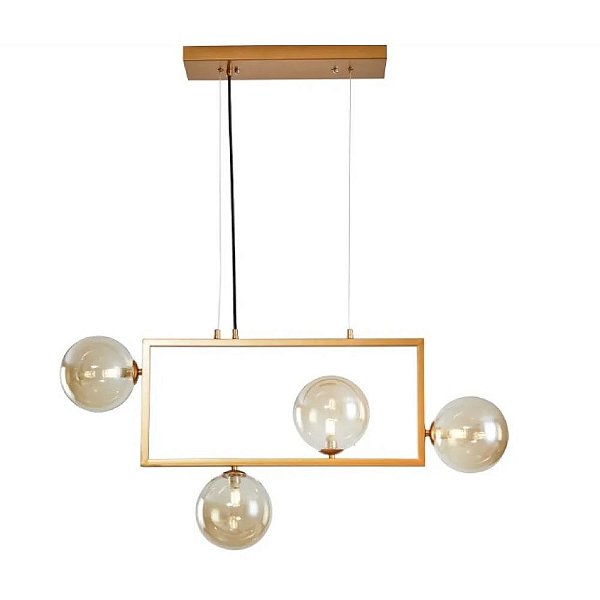 Pendente Modular Jabuticaba 4.G9 15cm Dourado e Âmbar - Nordecor