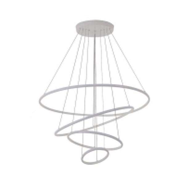 Pendente Led Inverse Redondo 4°Aros C/5m 99W Branco Quente 3000K Branco - Nordecor