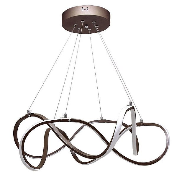 Pendente Led Tep 58w Branco Quente 3000k Marrom - Nordecor