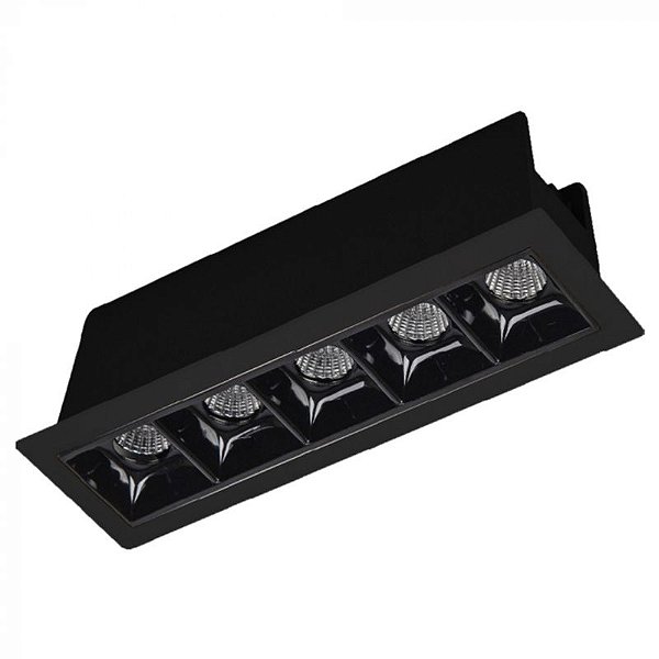 Downlight Spot LED Focco de Embutir 10W 650Lm 12º IP20 Bivolt Preto Retangular Natural 4000K - Gaya