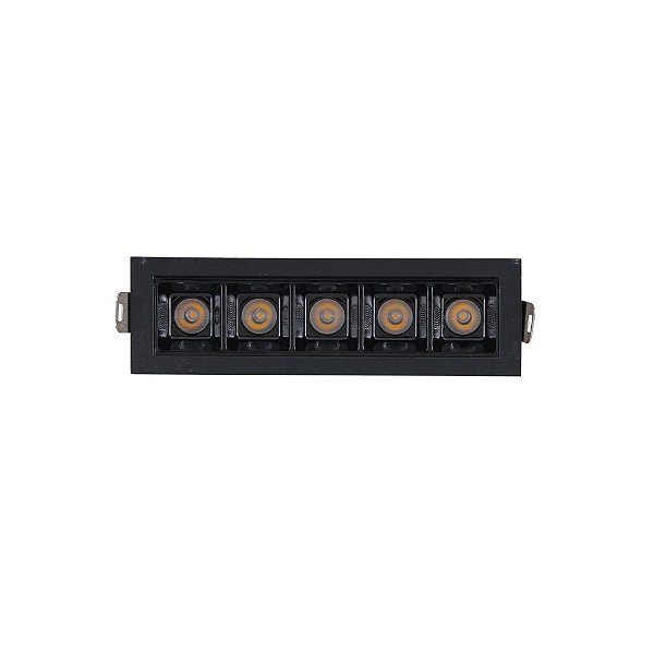 Downlight Spot LED Focco de Embutir 10W 760Lm 12º IP20 Bivolt Preto Retangular Branco Quente 2700K - Gaya