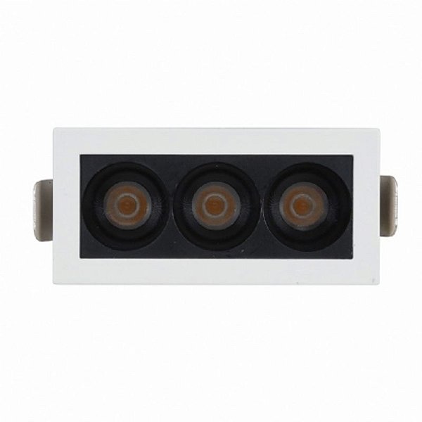 Downlight Spot LED Focco de Embutir 6W 480Lm 24º IP20 Bivolt Branco e Preto Retangular Natural 4000K - Gaya