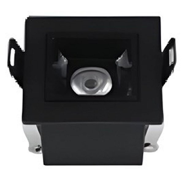 Downlight Spot LED Focco de Embutir 3W 240Lm 24º IP20 Bivolt Preto Quadrado Branco Quente 2700K - Gaya