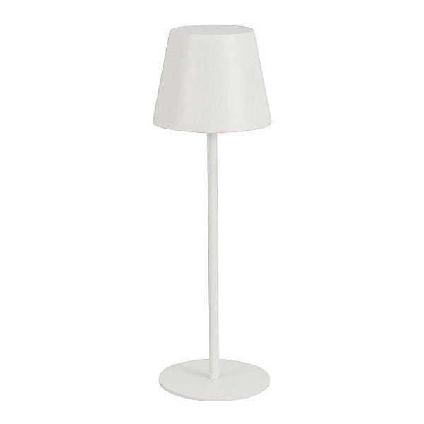 Luminária Led Milano Dimerizável Recarregável 3W 230Lm Bivolt Branca IP44 Branco Quente 3000K - Gaya