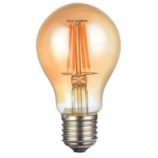 Lâmpada LED Filamento A60 Bivolt 4w Bulbo A60 400lm Bivolt Ip20 Branco Quente 2400k - Gaya