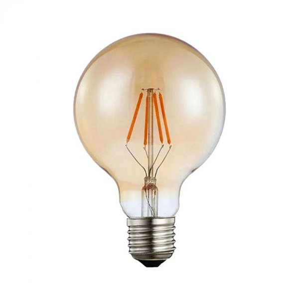 Lâmpada LED Filamento G95  Bivolt 4w G95 400lm Bivolt Ip20 Branco Quente 2400k - Gaya