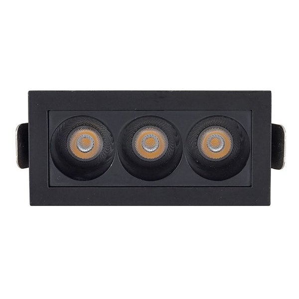 Downlight Spot LED Focco de Embutir 6W 480Lm 24º IP20 Bivolt Preto Retangular Branco Quente 2700K - Gaya