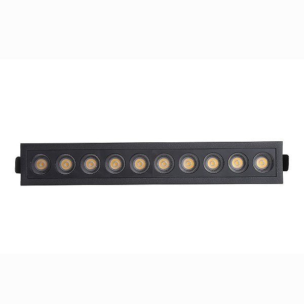 Downlight Spot LED Embutir Powerus 20W 38° Branco Quente 3000K IRC90 Preto - Nordecor