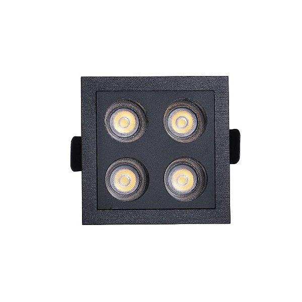 Downlight Spot LED Embutir Powerus 8W 38° Branco Quente 3000K IRC90 Preto - Nordecor