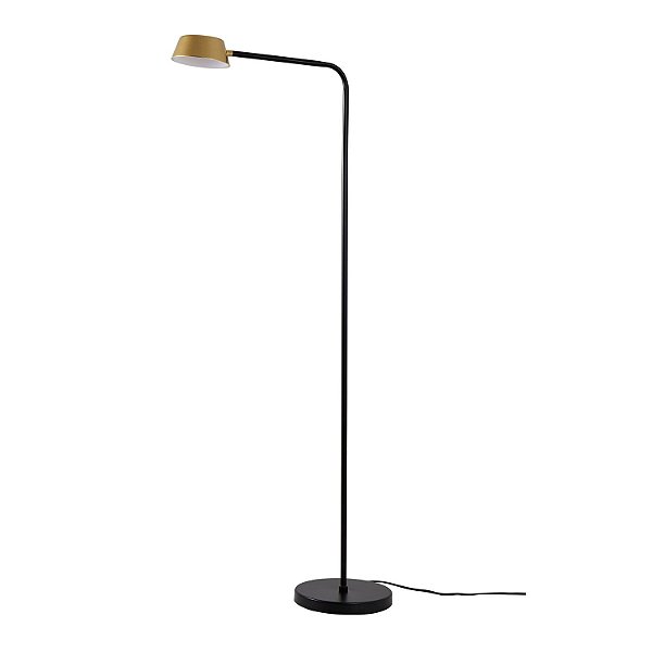 Abajur LED de Coluna Zavi 7W Branco Quente 3000K Ouro Fosco e Preto - Nordecor