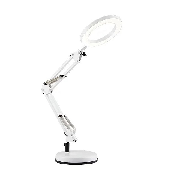 Abajur Led de Mesa Ring Light 7W Branco Quente 3000K Branco - Nordecor