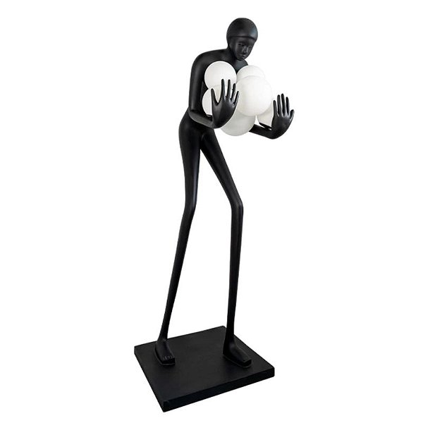 Luminária de Coluna Mez Lop 1,77m 5*E27 Branco Quente 3000K Preto - Nordecor