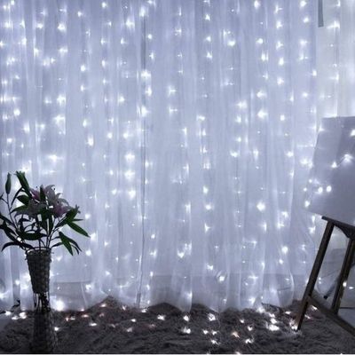 CORTINA LED FIXO 500 LED TOMADA M/F 220V 4 x 2,2M BRANCO FRIO (2024)