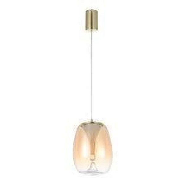 PENDENTE ZUG 8W CHAMPAGNE/DOURADO D20X28CM 480LM 2700K Branco Quente 10898376 - Studio Luce