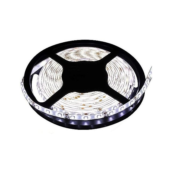 Fita Led 3528 12v Rolo 5 Metros Siliconada Branco Frio 6000K