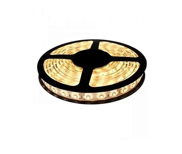 Fita Led 5050 12v Rolo 5 Metros Siliconada Branco Quente 3000K