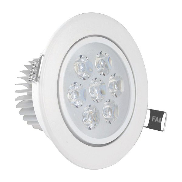 Spot LED 7w SMD Embutir Redondo Direcionável Branco Quente 3000K