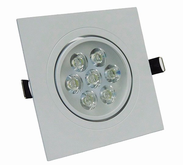 Spot LED 7w SMD Embutir Quadrado Direcionável Branco Frio 6000k