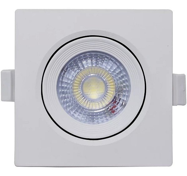 Spot Led 7w Dicroica Quadrado Embutir Branco Quente 3000K