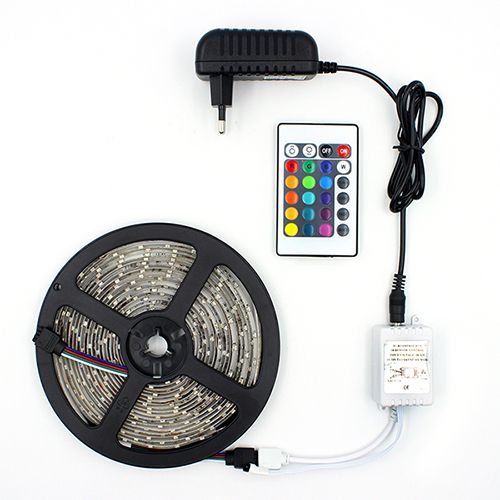 Fita Led 5050 RGB 12v Rolo 5 Metros com Silicone Com Fonte