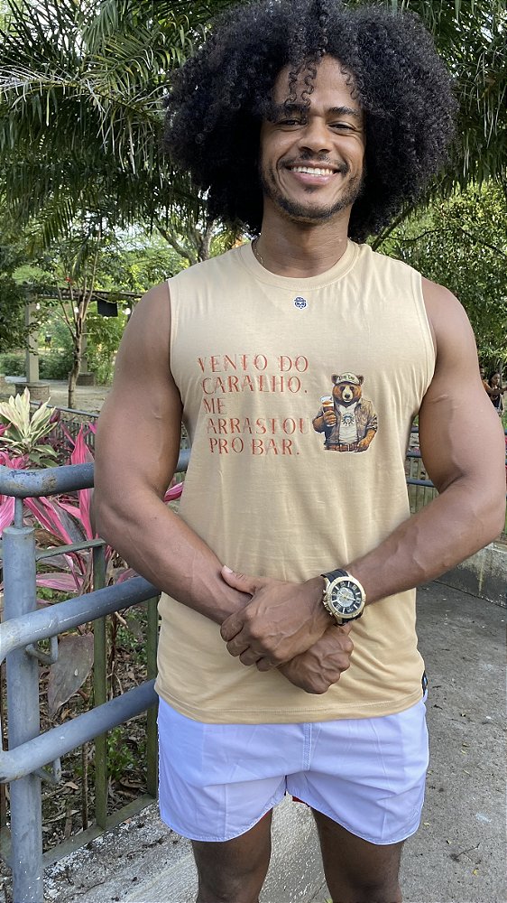 Camiseta Regata Machão Dom Cap "Fui arrastado para o Bar"