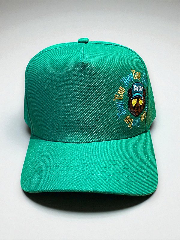 Boné Dom Cap verde bandeira logomarca bordado.