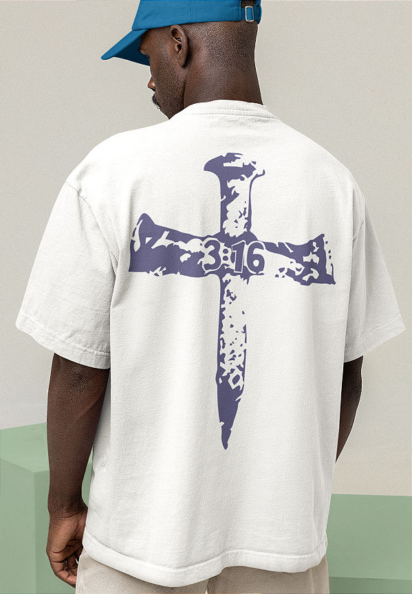 Camisa oversized cristã "joao 3:16"