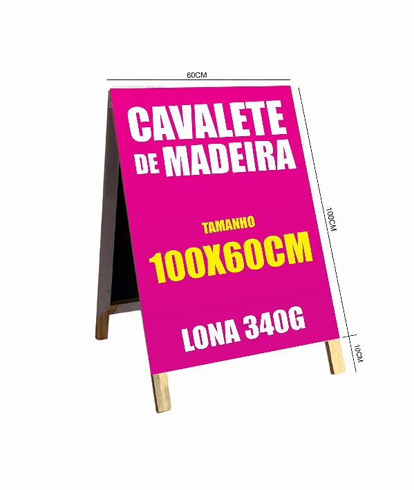 Cavalete de Madeira 100x60cm