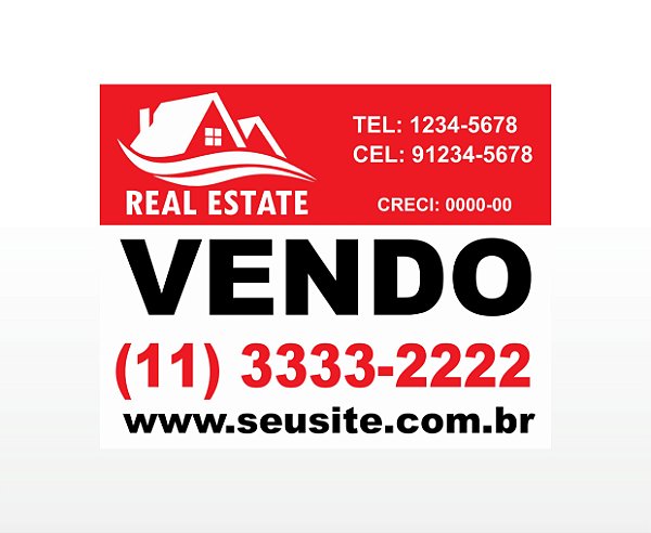 Placa Imobiliaria 500x400mm
