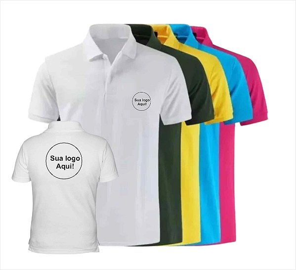 Camiseta Polo gravada Peito/Costa