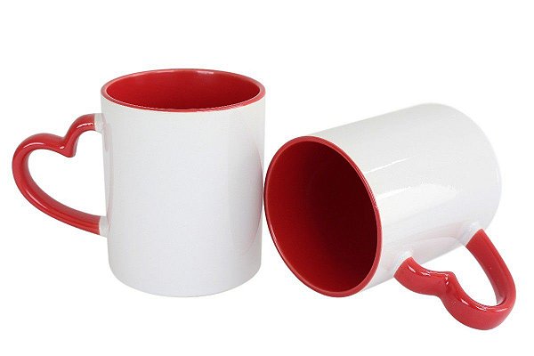 Caneca Alça coração personalizada