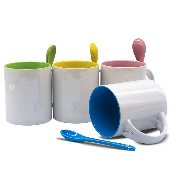 Caneca com colher Reta