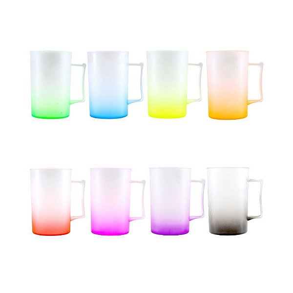 Caneca jateada Acrílico 500ml Branca 20 und.