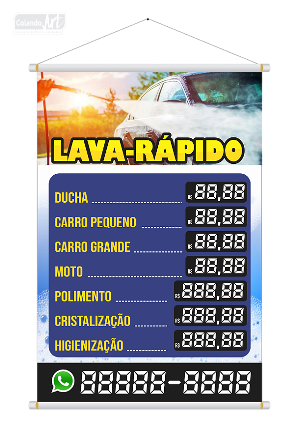 Banner Lava Rápido com preço