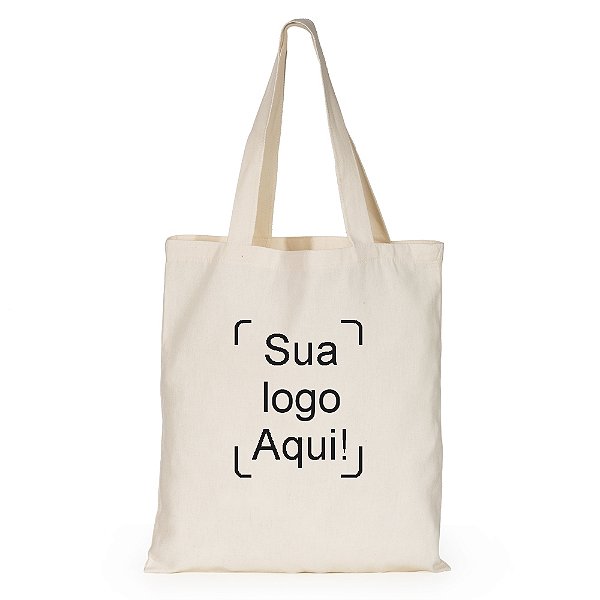 50 Sacola de Algodão  Bege Personalizada