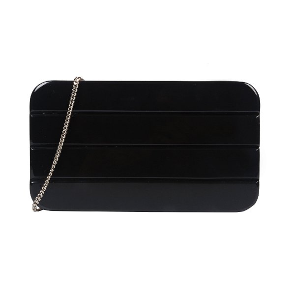 CLUTCH DE MADEIRA + ACRÍLICO PRETO