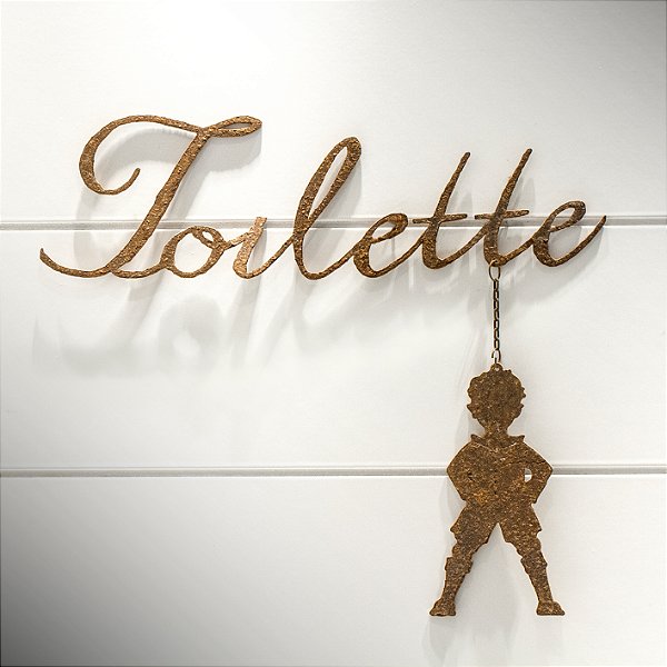 Aplique ferro de porta toilette menino