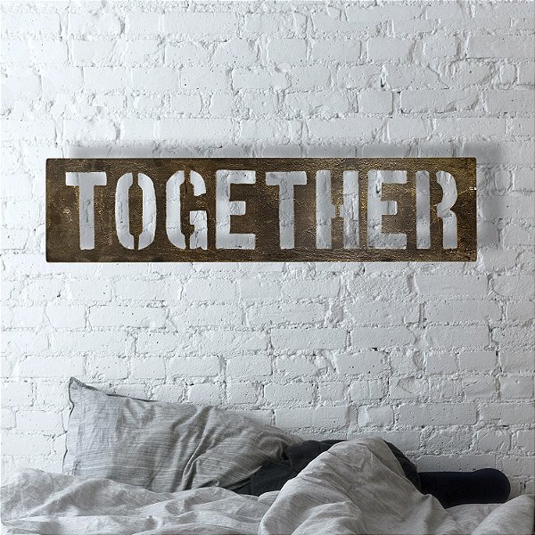 PLACA EM FERRO TOGETHER 130CM