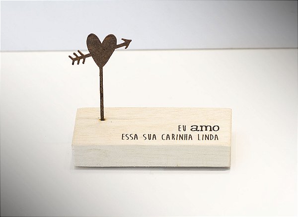 Mini escultura de mesa "eu amo essa sua carinha linda..."