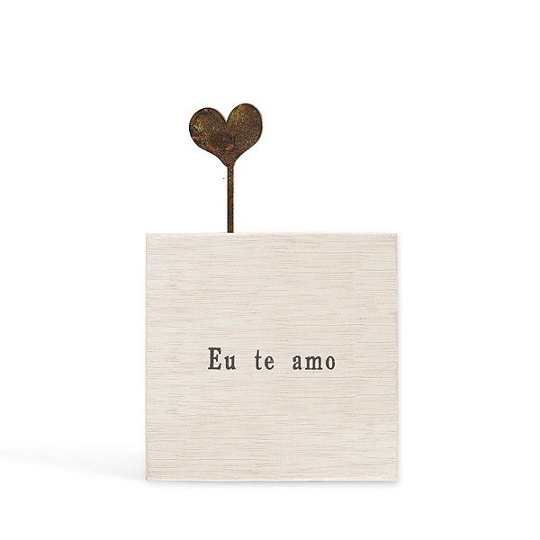 Bloco cubo madeira "eu te amo..."