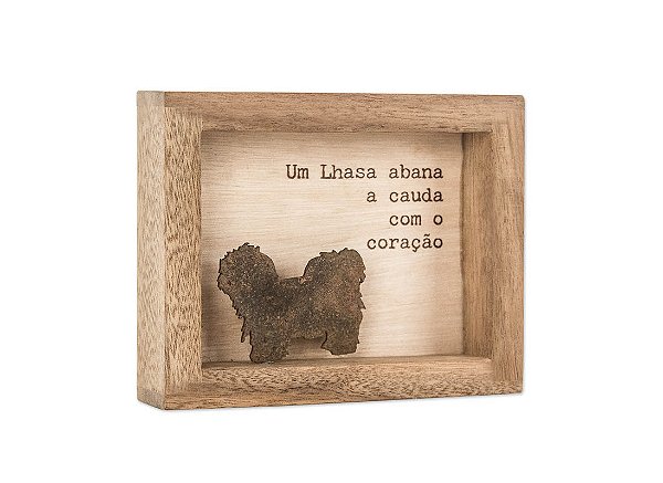 Quadro mini madeira lhasa apso