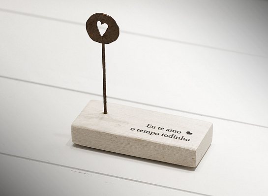 Mini escultura de mesa "eu te amo o tempo..."