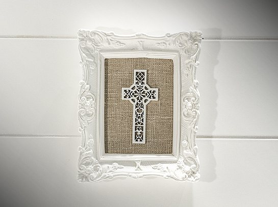 Quadro moldura gesso crucifixo 1