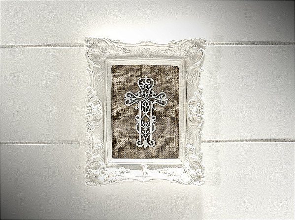 Quadro moldura gesso crucifixo 3