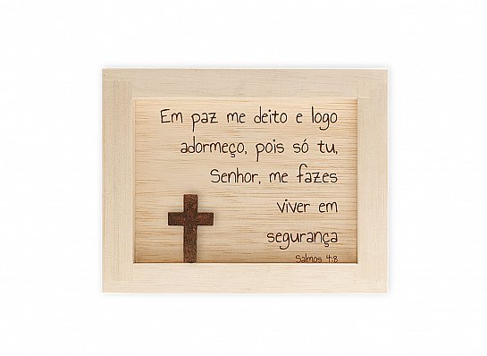 Quadro mini mad clara "em paz me deito..."