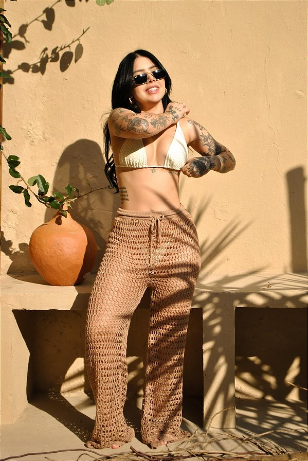 CALÇA TRICOT CAPUCCINO