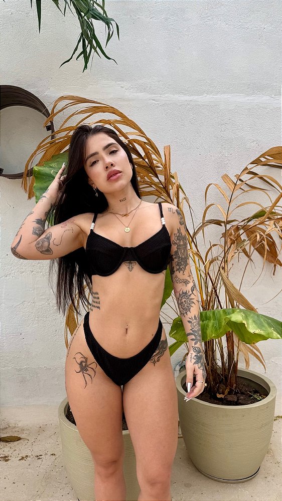 TOP COM ARO SHINE PRETO