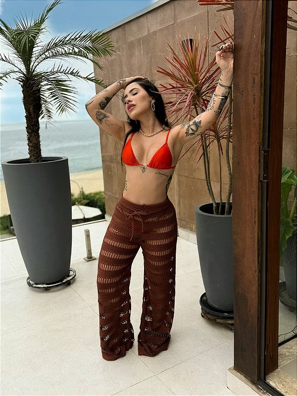 CALÇA TRICOT BÚZIOS MARROM
