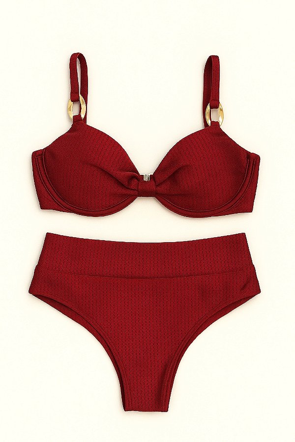 BIQUÍNI HOT PANT SHELL CHERRY