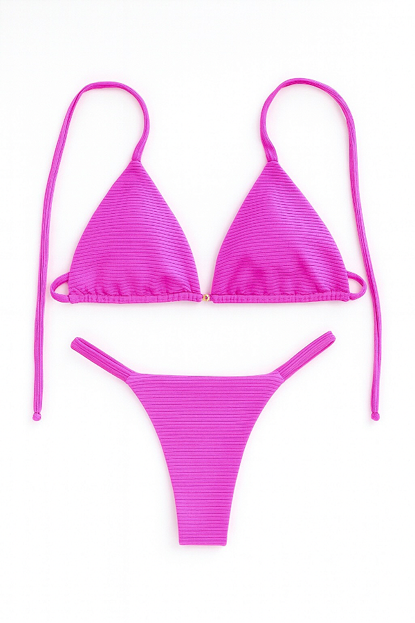 BIQUÍNI BASIC FIO DEEP FUCSIA CANELADO